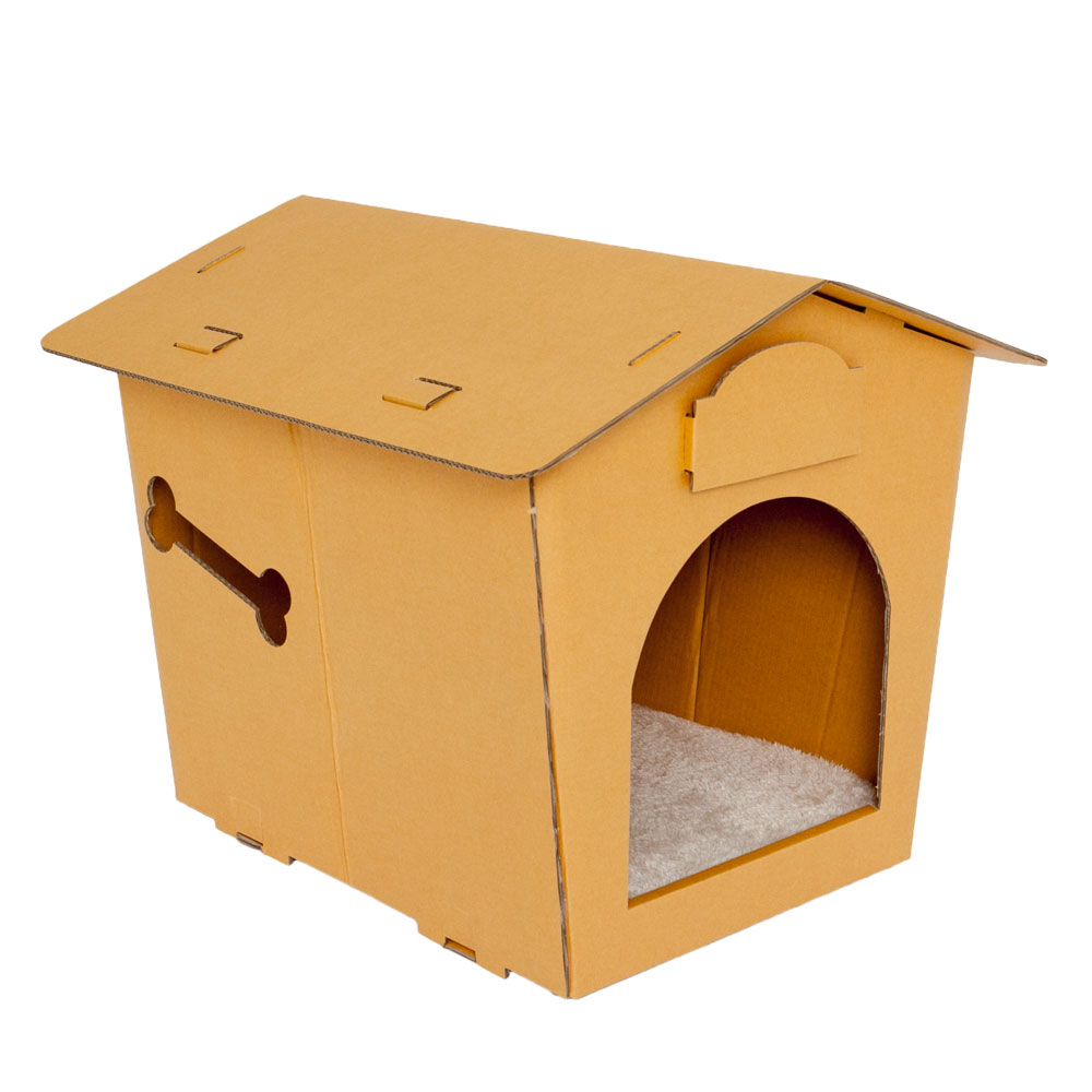 Eco Pet House with Beige Bed Pad