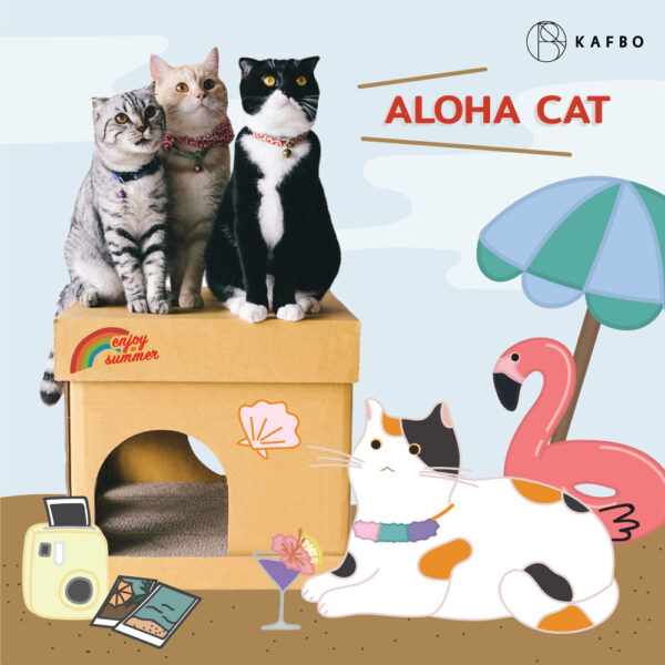 CUBE ALOHA CAT Sticker