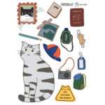 CUBE TRAVELING CAT Sticker