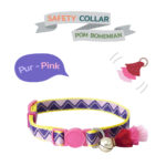 SAFETY COLLAR POM BOHEMIAN PUR-PINK