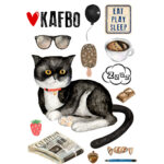 Cube The Tuxedo Cat Sticker (Mr. Whale KAFBO)