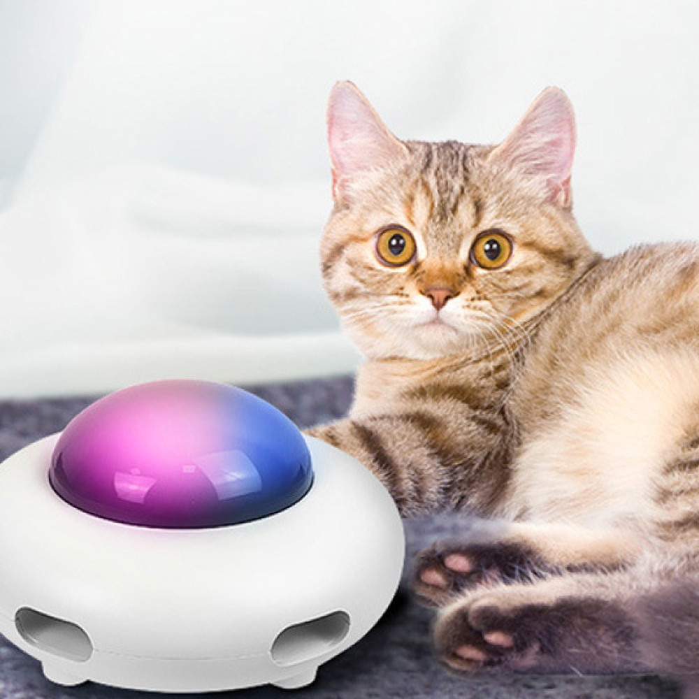 ของเล่นแมว UFO หุ่นยนต์ดักฝุ่น